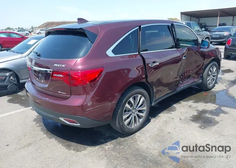 2016 Acura Mdx Technology Acurawatch Plus Packages/Technology Package из США, поврежденный, VIN 5FRYD4H44GB006979